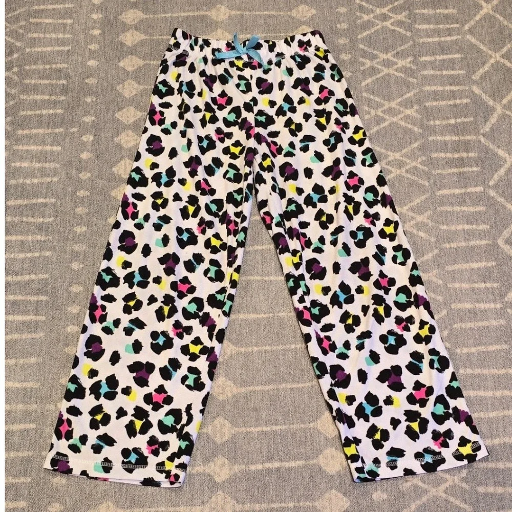 Total Girl Kids Size L(14) Pajama Pants Leopard Print Lounge Sleep Bottoms